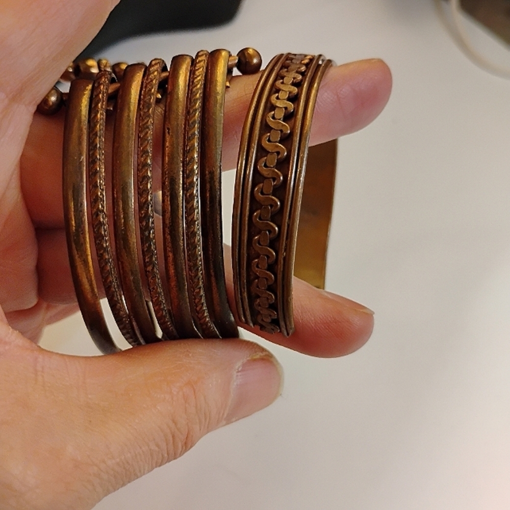 Vintage Unique Copper and‎ Brass Cuff Bracelets
